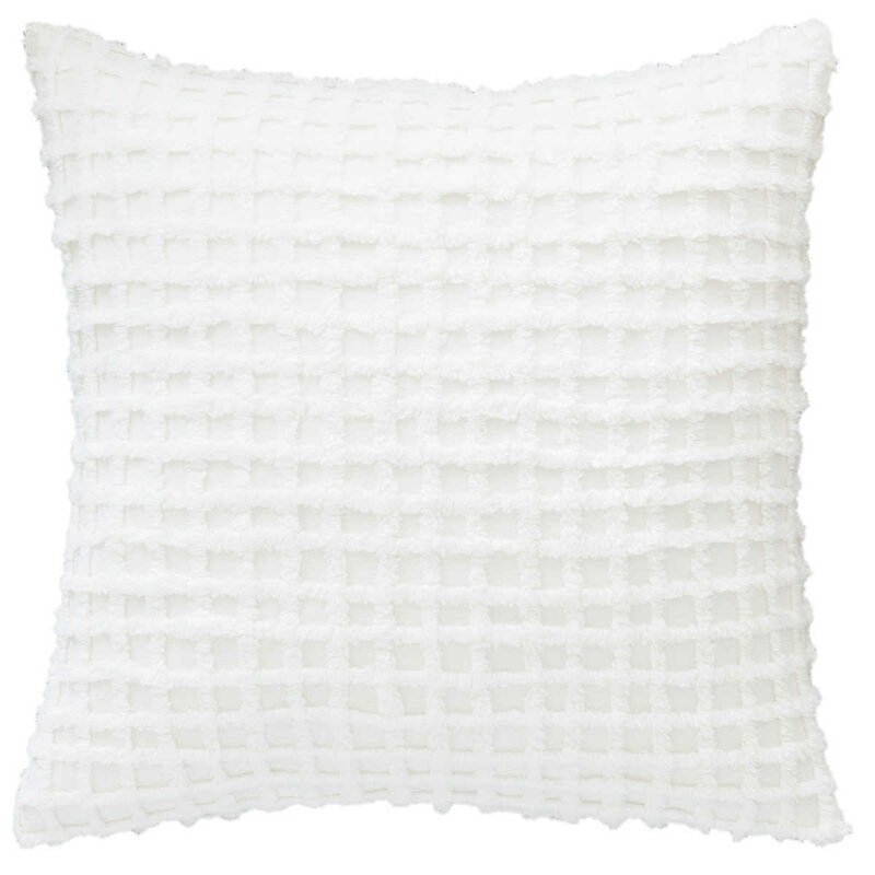 Pine Cone Hill Gridwick Dove Decorative Cotton Geometric Throw Pillow Color: Dove White - Image 0
