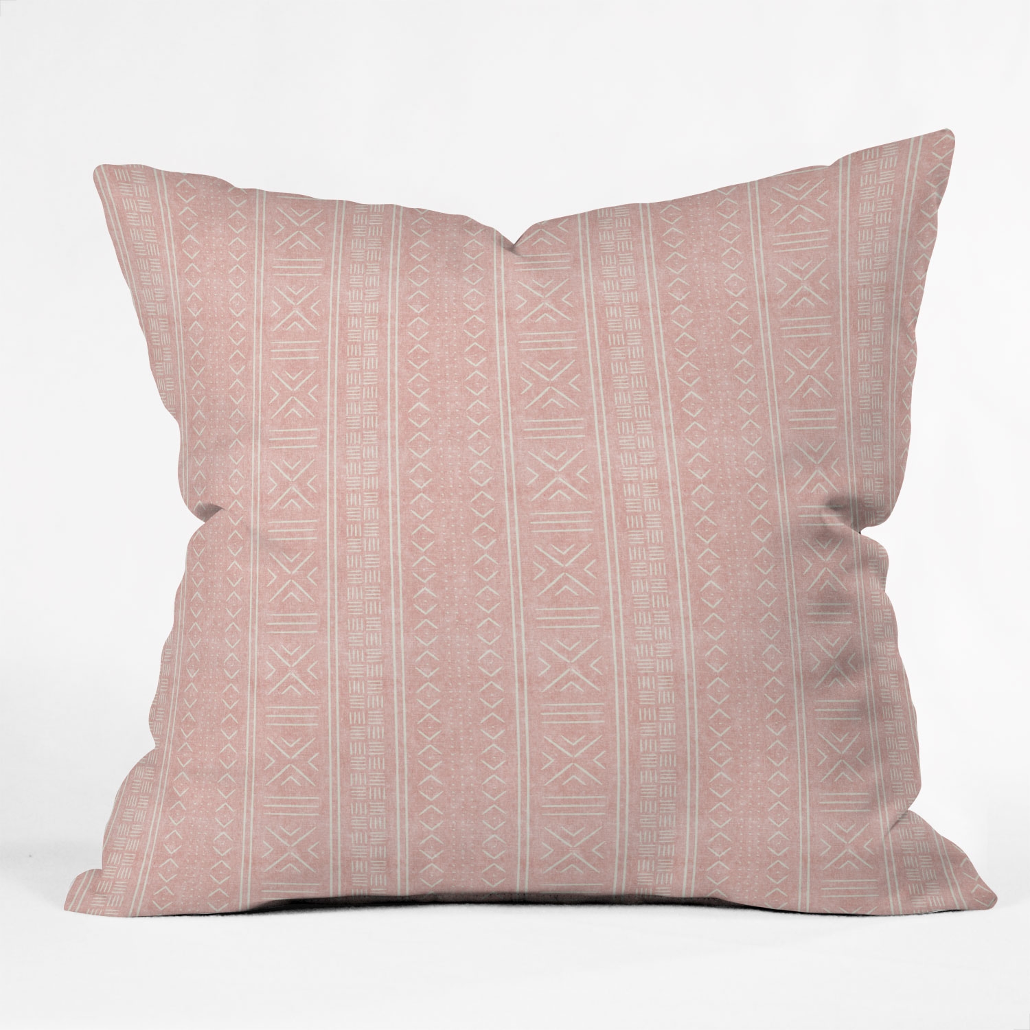 Pink Mudcloth Tribal by Little Arrow Design Co - Outdoor Throw Pillow 16" x 16" - Image 1