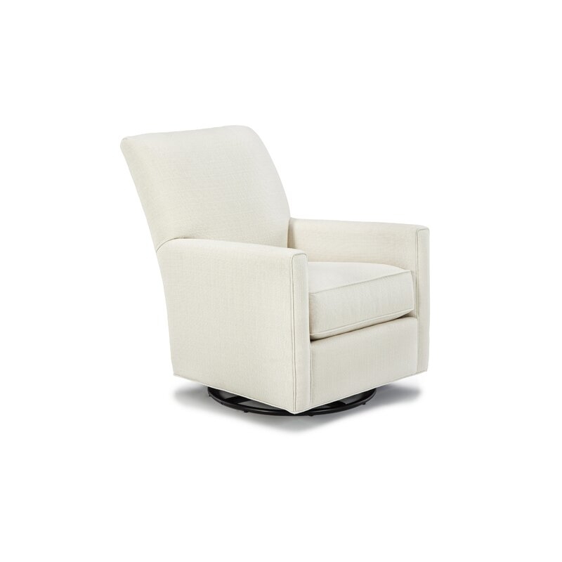  Elise 29" Wide Swivel Armchair Fabric: Shale Polyester - Image 0