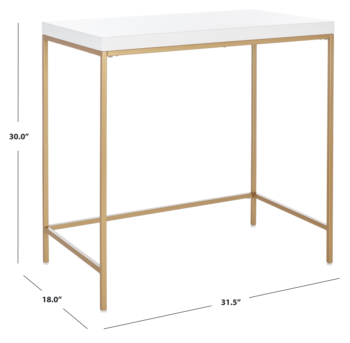 Cass Desk - White / Gold - Safavieh - Image 9