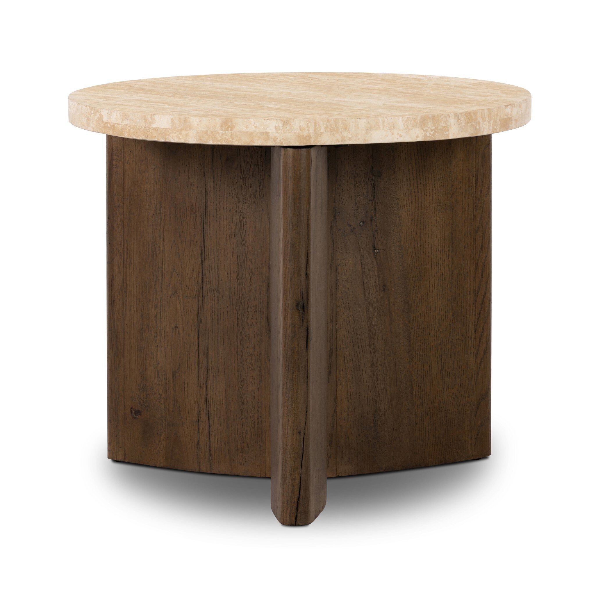 Toli End Table - Travertine - Image 2
