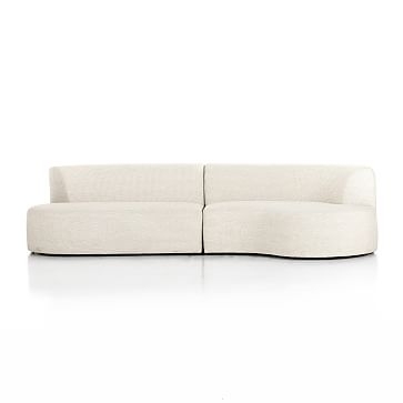 Curved Back 2-Piece Sectional, Faye Sand - Image 1