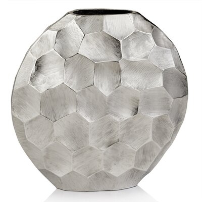 Zayyan Silver 12'' Metal Table Vase - Image 0