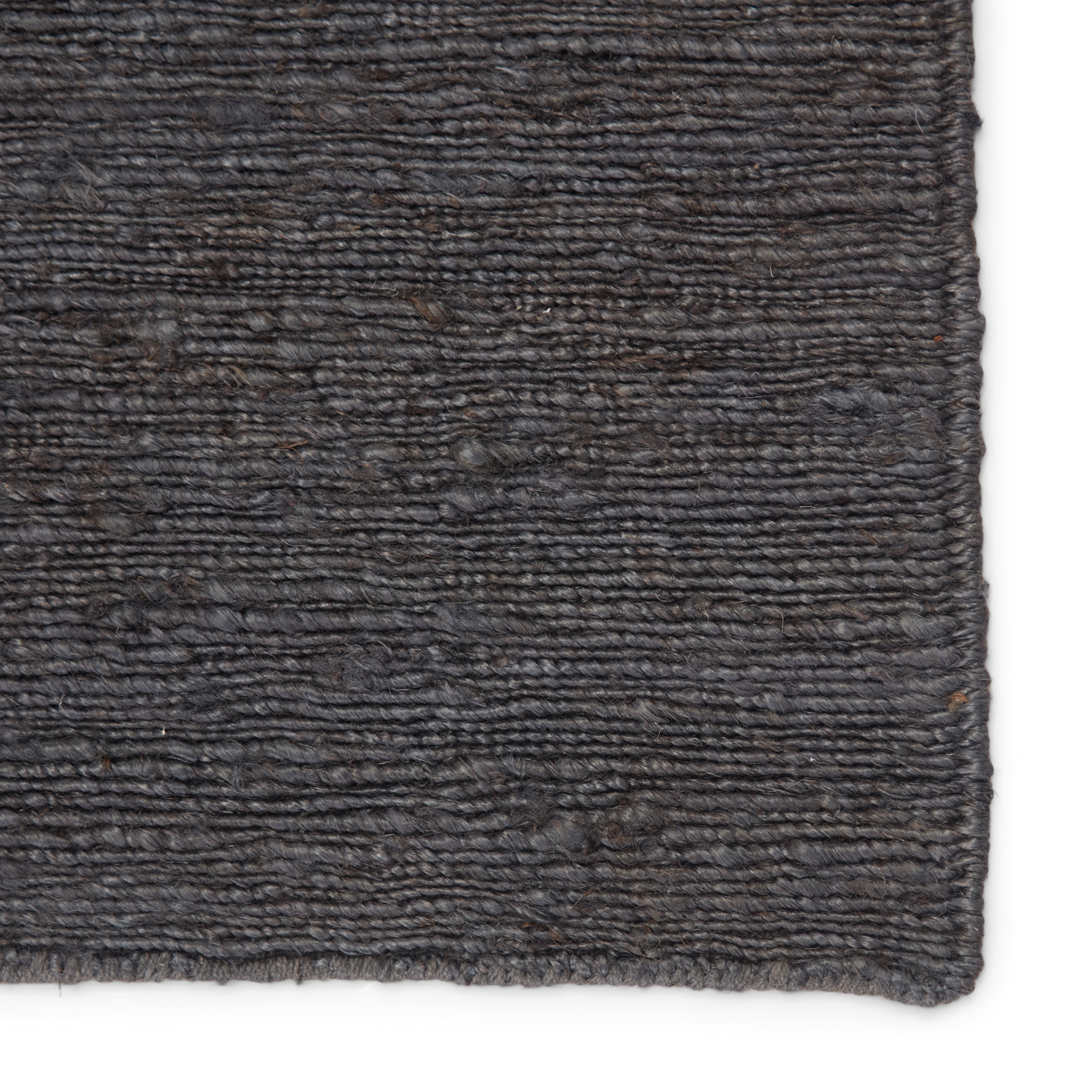 Linden Natural Solid Black Area Rug (9'X12') - Image 3