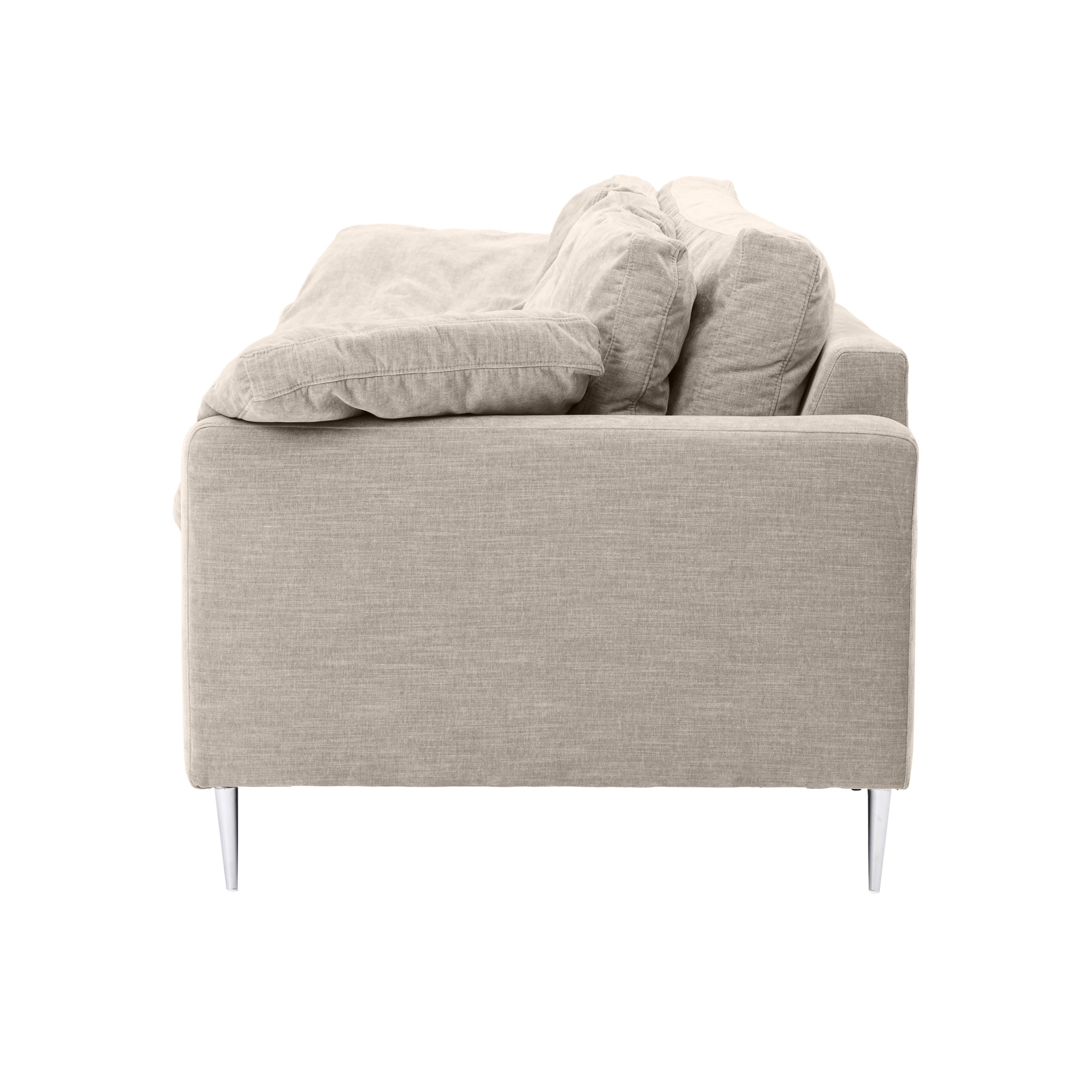 Vari Beige Textured Velvet Lounge Sofa - Image 2