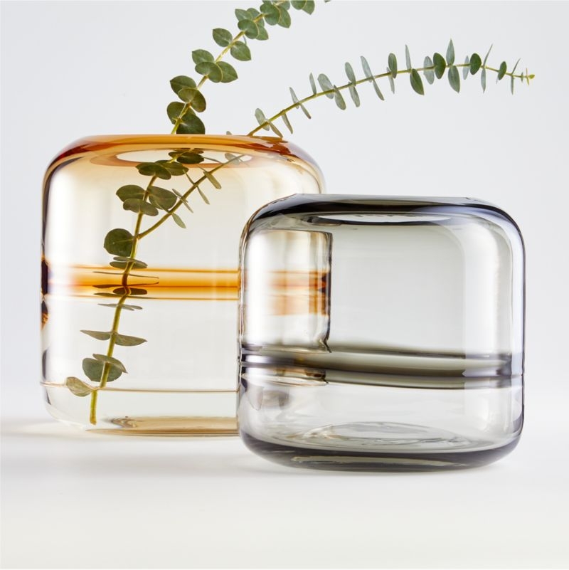 Daydream Amber Swirl Medium Glass Vase - Image 1