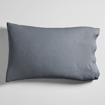 European Flax Linen Sheet Set, Standard Pillowcase Set, Graphite - Image 0