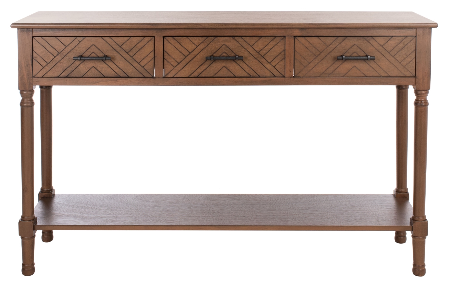 Peyton 3 Drawer Console Table - Brown - Safavieh - Image 0