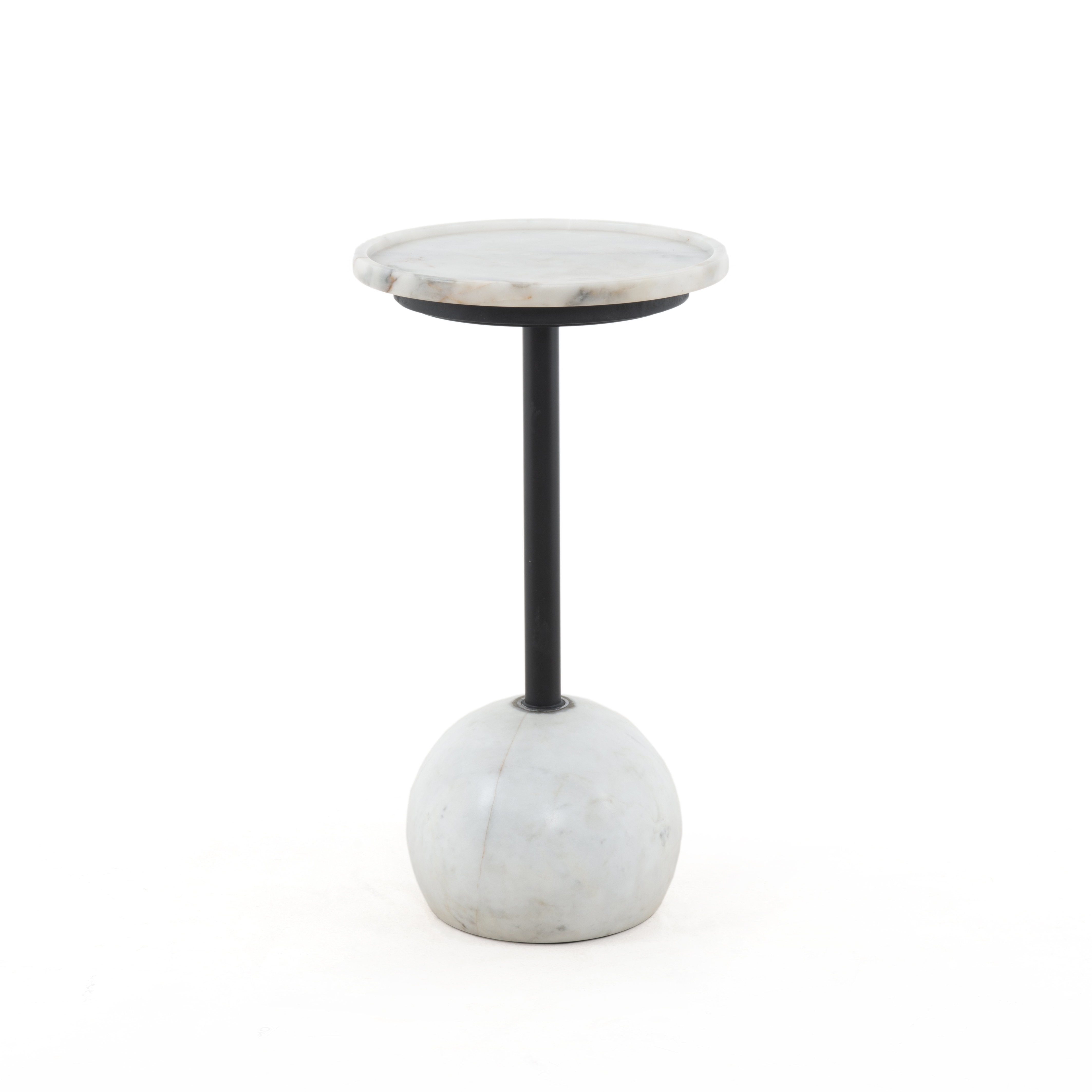 Viola Accent Table - Polished White Marble - Image 0