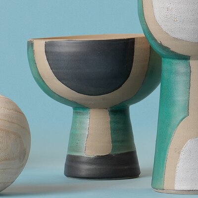 Kirkhill Teal 8.5'' Ceramic Table Vase - Image 0
