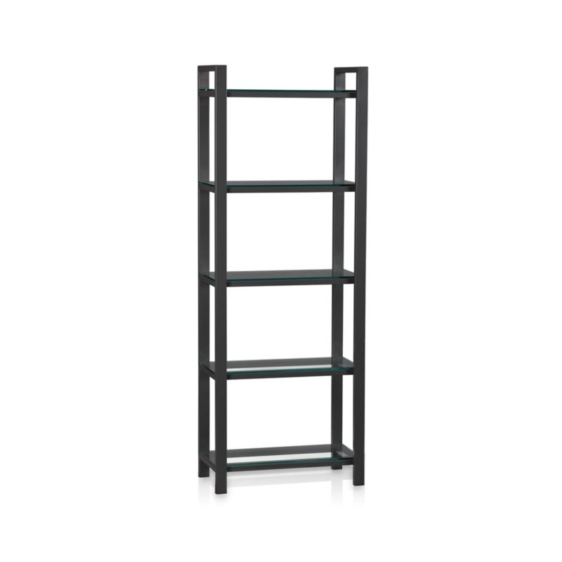 Pilsen Graphite Bookcase with Glass Shelves - Image 8