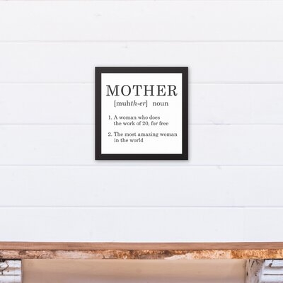 Mother Definition Framed Print On Canvas - Image 0