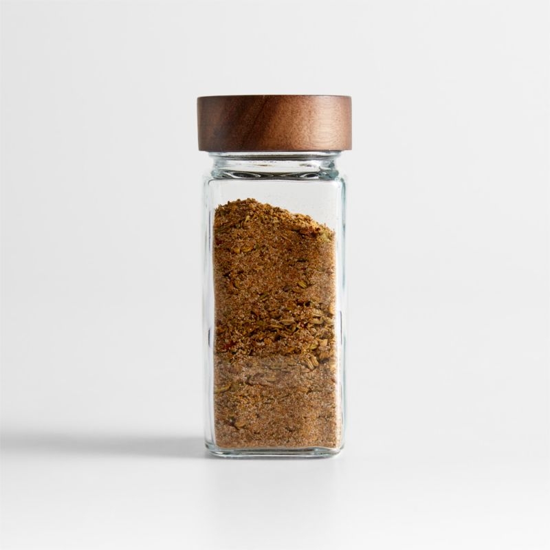 Crate & Barrel Spice Jar with Acacia Lid - Image 1