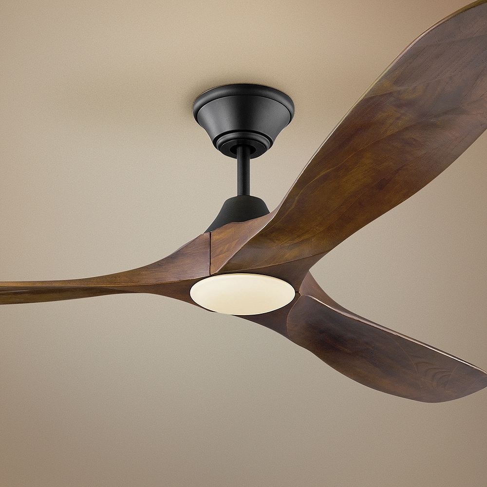 60" Maverick Walnut Wood LED Ceiling Fan with Remote - Image 0