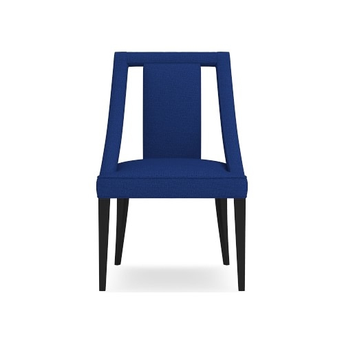 Sussex Side Chair, Standard, Perennials Performance Basketweave, Denim, Ebony Leg - Image 0