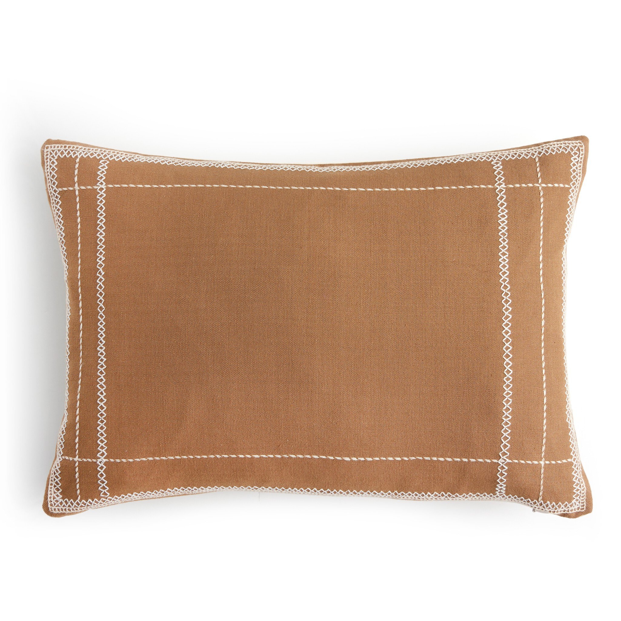Handwoven Cadena Pillow - Taupe Cotton - Image 0