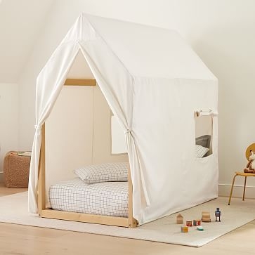 Tent Bed Canvas Canopy, Twin, White, WE Kids - Image 1