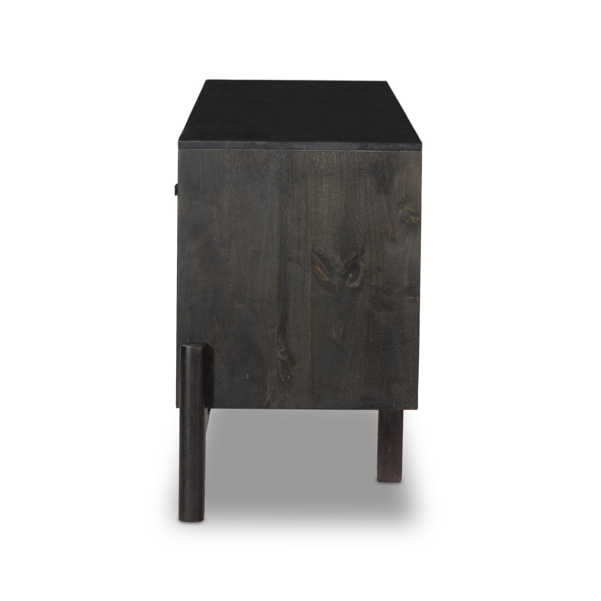 Reza Media Console - Worn Black Parawood - Image 4