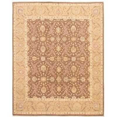 One-of-a-Kind Afnaan Hand-Knotted 2010s Ushak Brown 8'2" x 10' Wool Area Rug - Image 0