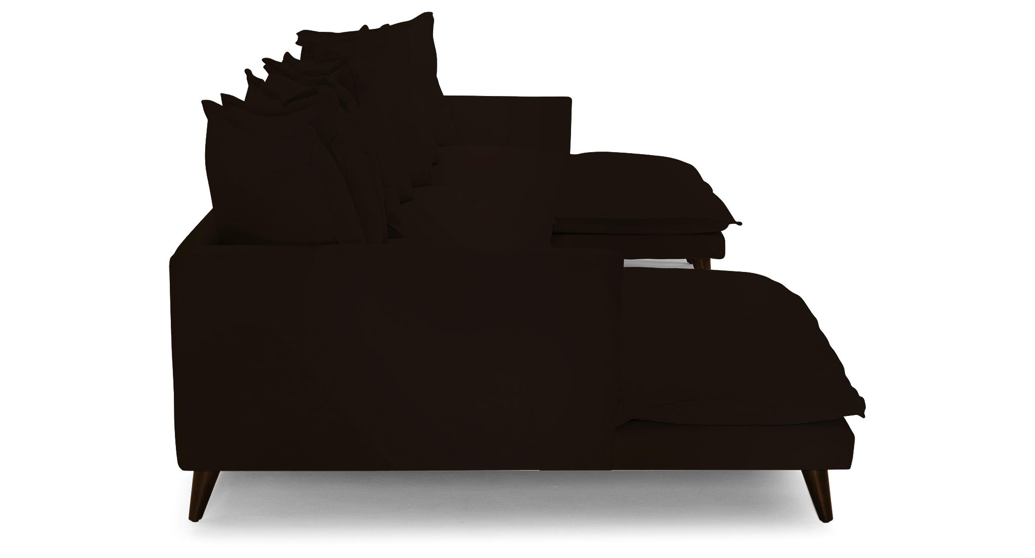 Brown Denna Mid Century Modern U-Chaise Sectional - Aerial Chocolate - Mocha - Image 2