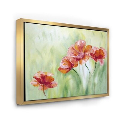 Red Blossoming Poppies I - Traditional Canvas Wall Art Print - Image 0