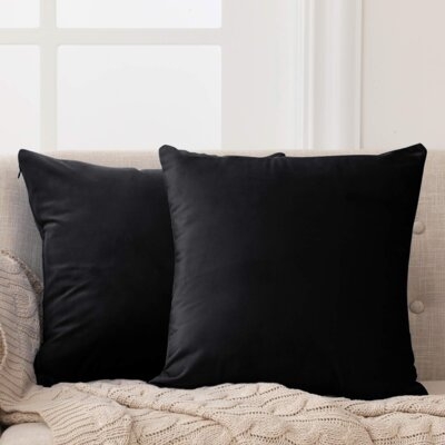 Square Decorative Velvet Throw Pillow Covers With Invisible Zipper - Image 0