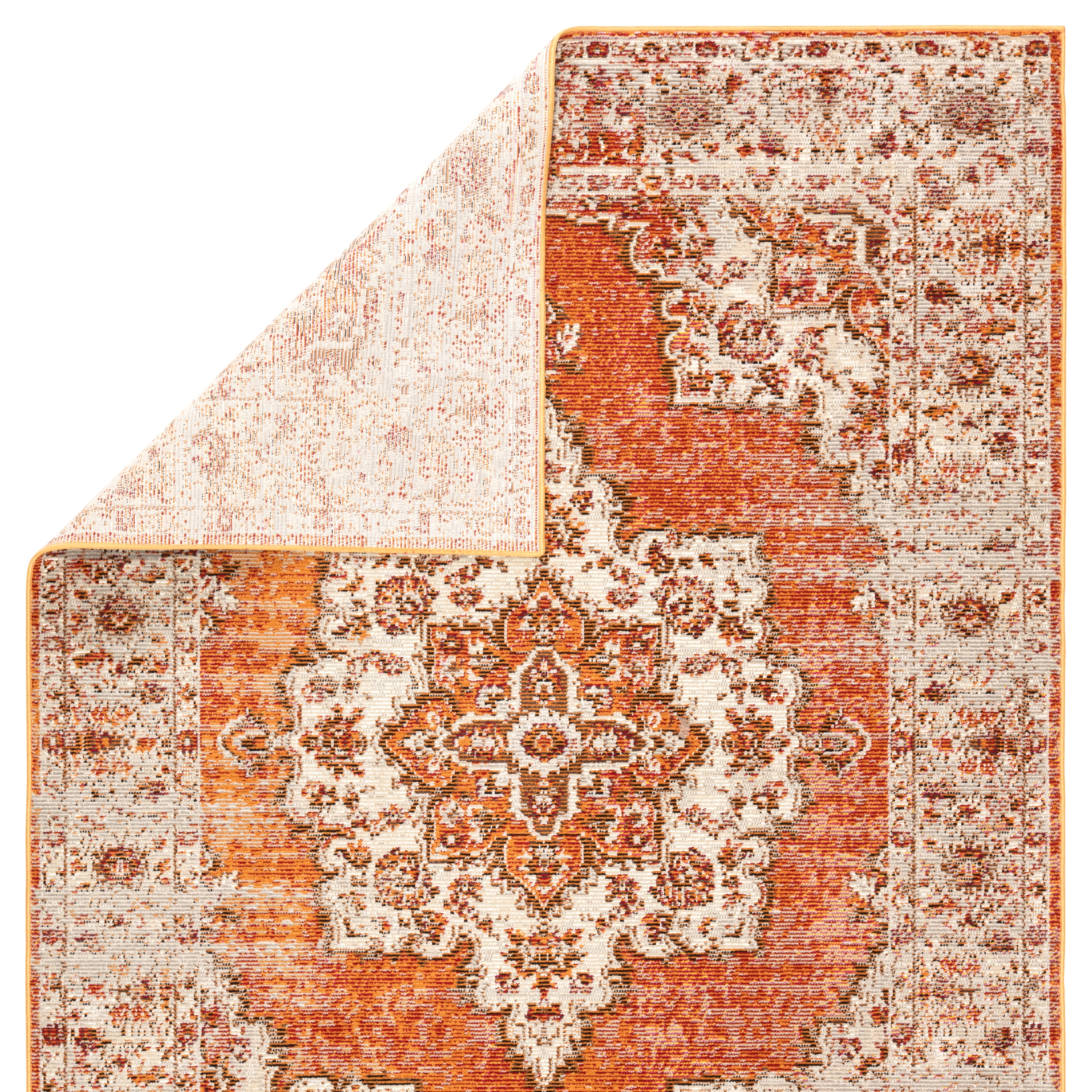 Sontag Medallion Orange/ Brown Area Rug (5'3"X7'6") - Image 2