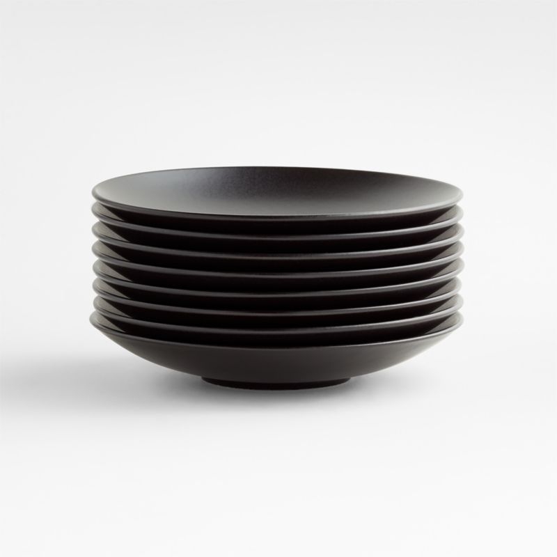 Craft Matte Black Stoneware Coupe Salad Plate - Image 7