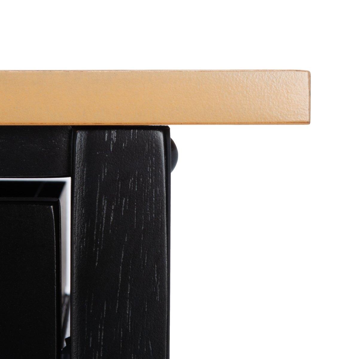 Cohyn 2 Drawer 3 Shelf Kitchen Cart - Natural / Black - Safavieh - Image 2