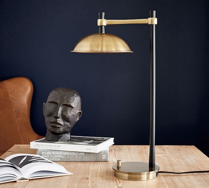 Leland Metal Task Table Lamp, Bronze & Antique Brass - Image 6