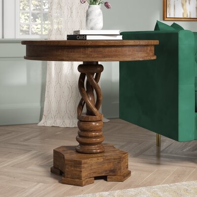 Garrettsville Solid Wood Pedestal End Table - Image 0