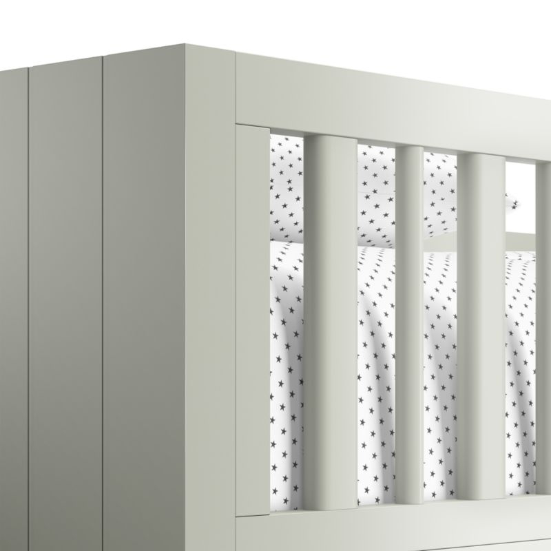 Finn Sage Green Wood Kids Convertible Bunk Bed with Sage Green Wood Ladder - Image 3