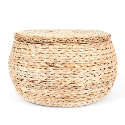 Round Wicker Storage Ottoman - Image 0