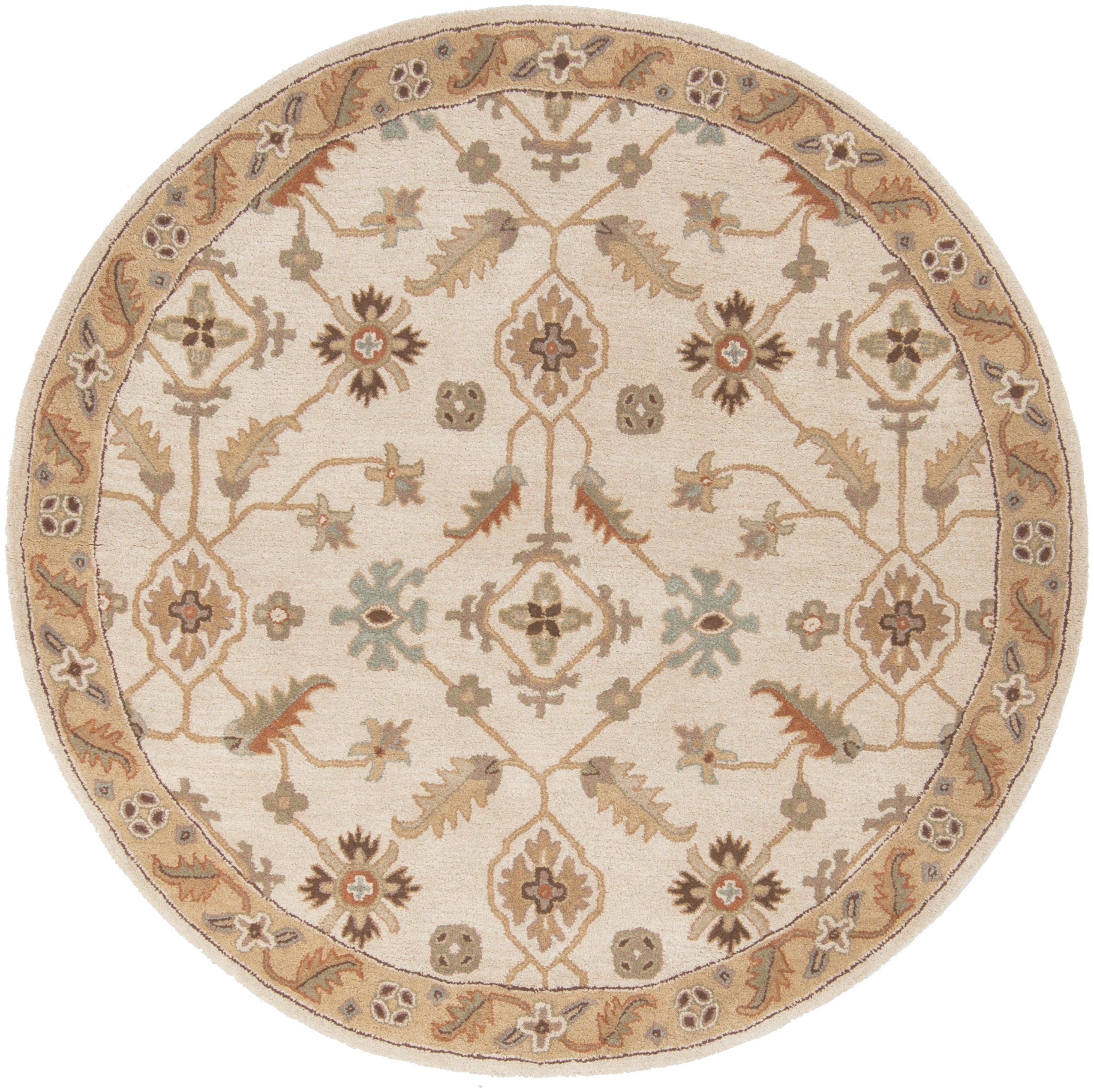 Caesar Beige Indoor 4' x 4' Handmade Rug - Image 0
