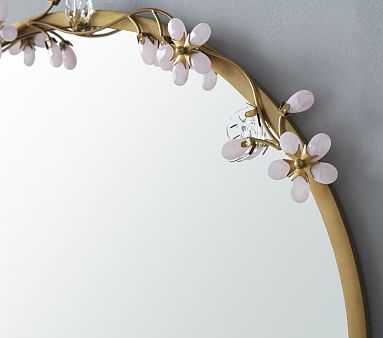 Grace Flower Mirror, Pink - Image 1