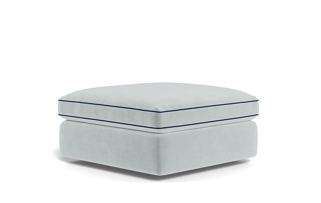 James Square Ottoman with Contrast Piping and Storage Option - Image 2