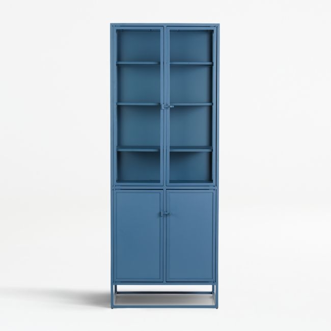 Casement Blue Tall Metal Cabinet - Image 0