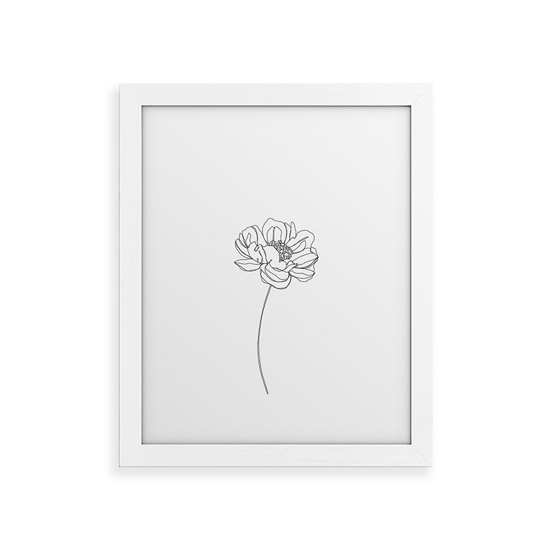 Single Flower Drawing Hazel by The Colour Study - Framed Art Print Classic White 18" x 24" - Image 0