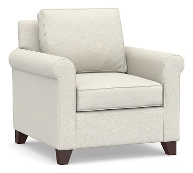 Cameron Roll Arm Upholstered Armchair, Polyester Wrapped Cushions, Performance Boucle Oatmeal - Image 0