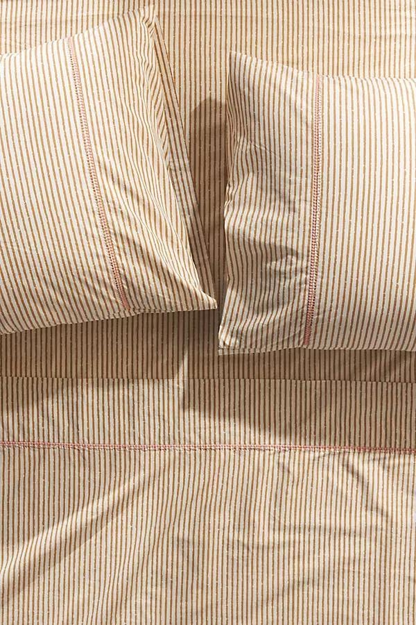Amber Lewis for Anthropologie Pacey Organic Cotton Sheet Set By Amber Lewis for Anthropologie in Beige Size PLLWCS KNG - Image 0