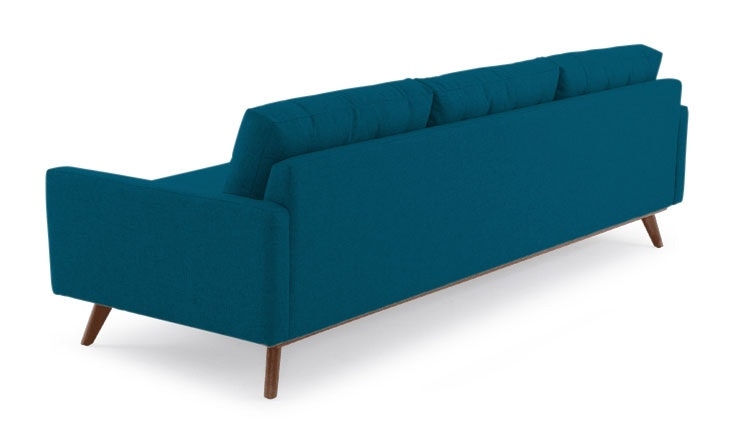 Blue Hopson Mid Century Modern Grand Sofa - Key Largo Zenith Teal - Mocha - Image 4