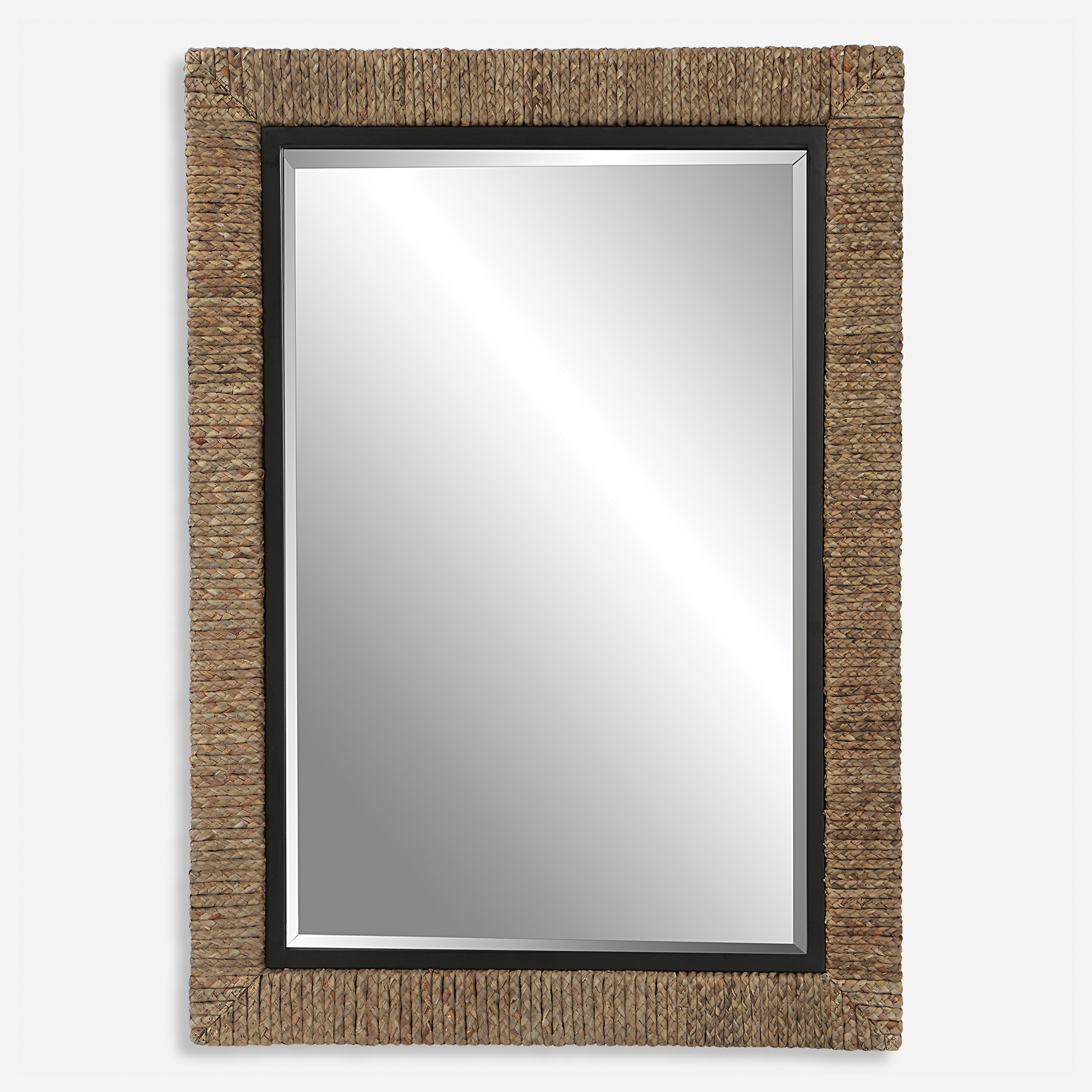 Island Braided Straw Mirror - Image 0