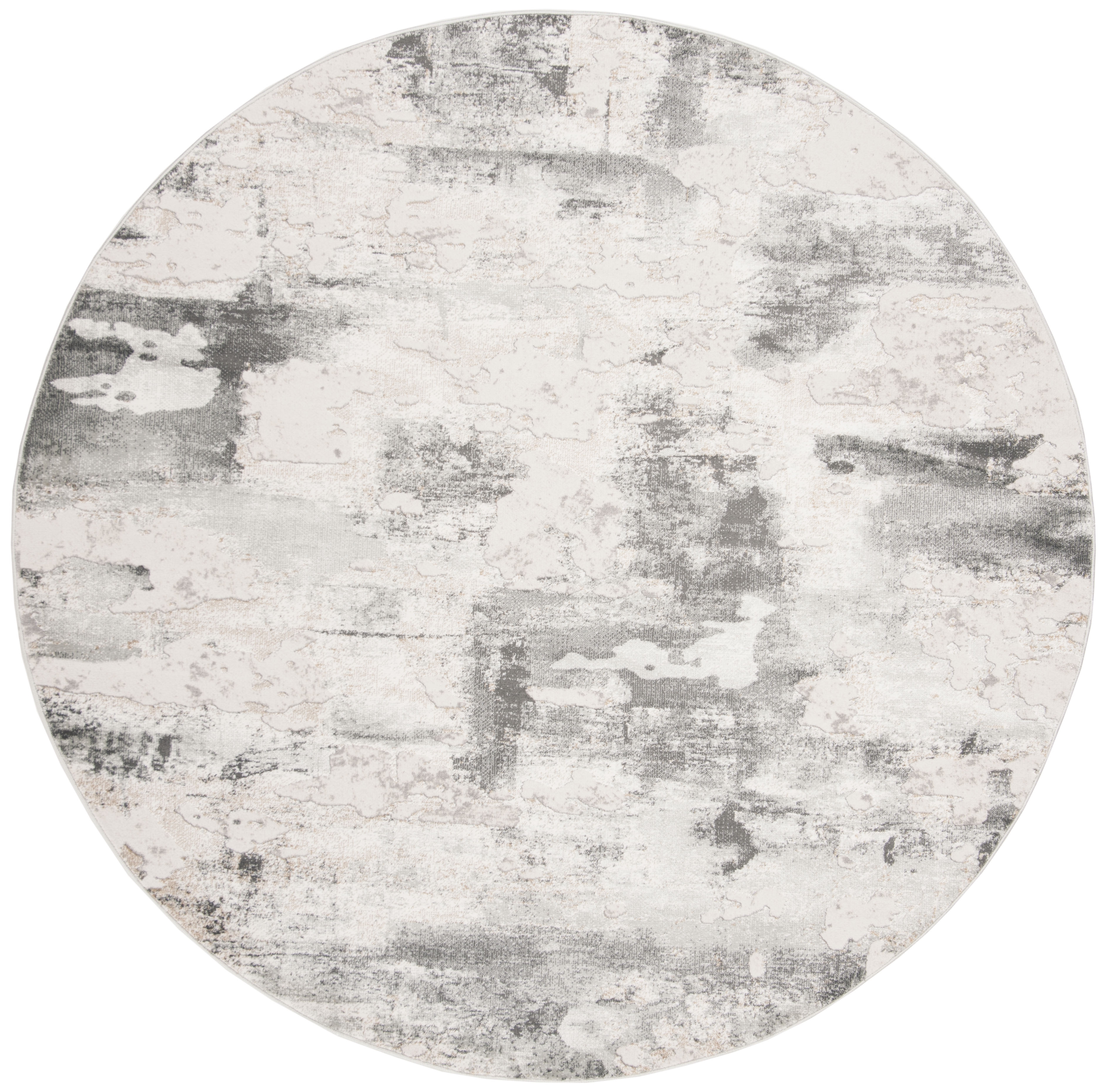 Arlo Home Woven Area Rug, VGE142A, Beige/Charcoal,  6' 7" X 6' 7" Round - Image 0