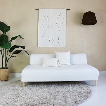 Tookus Minimalist Painted Pillow, Ivory + Black - Image 2