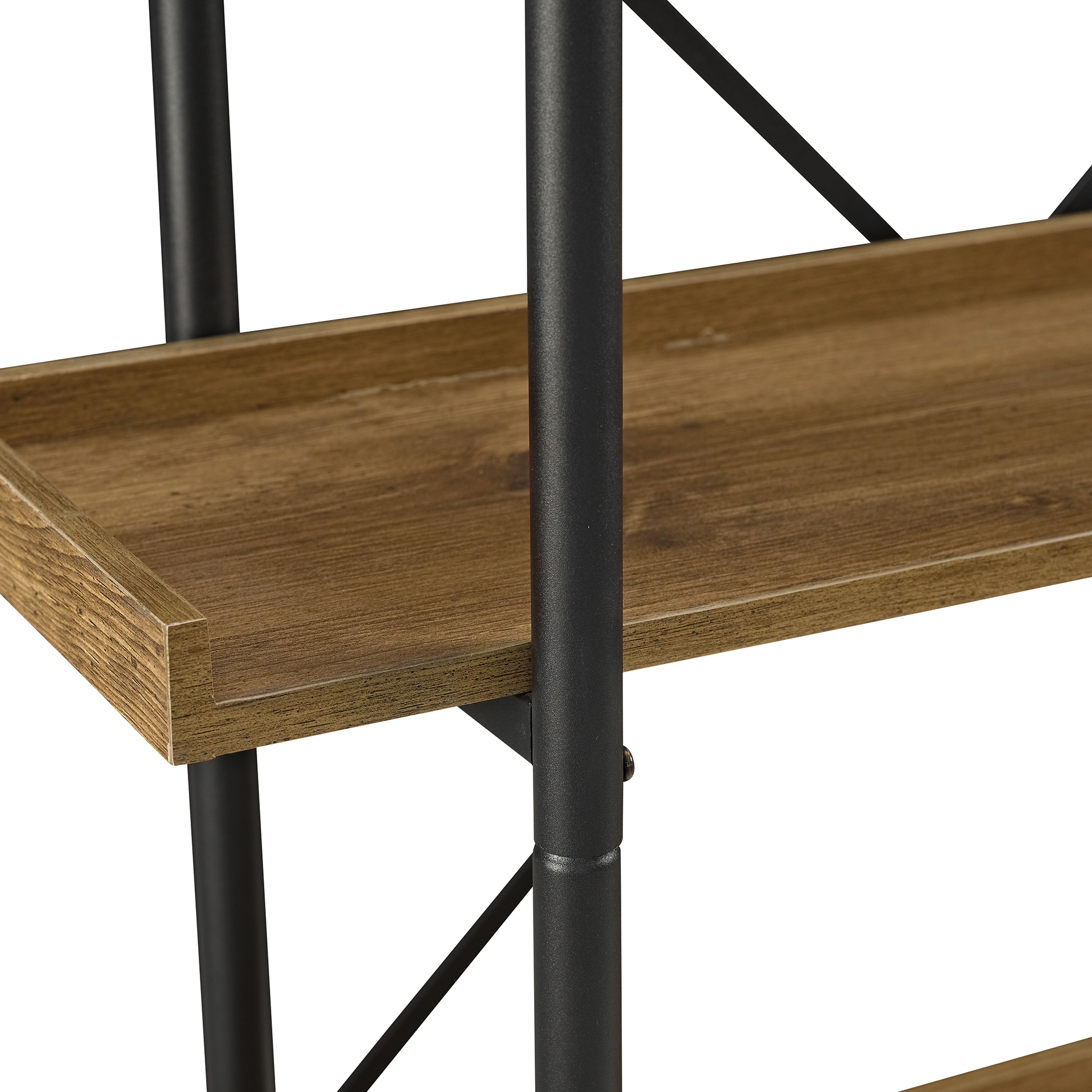 Urban Pipe 68" Rustic Industrial 5 Shelf Wood Bookshelf - Barnwood - Image 6