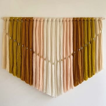 Sunwoven Roving Wall Hanging Wool Blush Woven, Large - Image 0