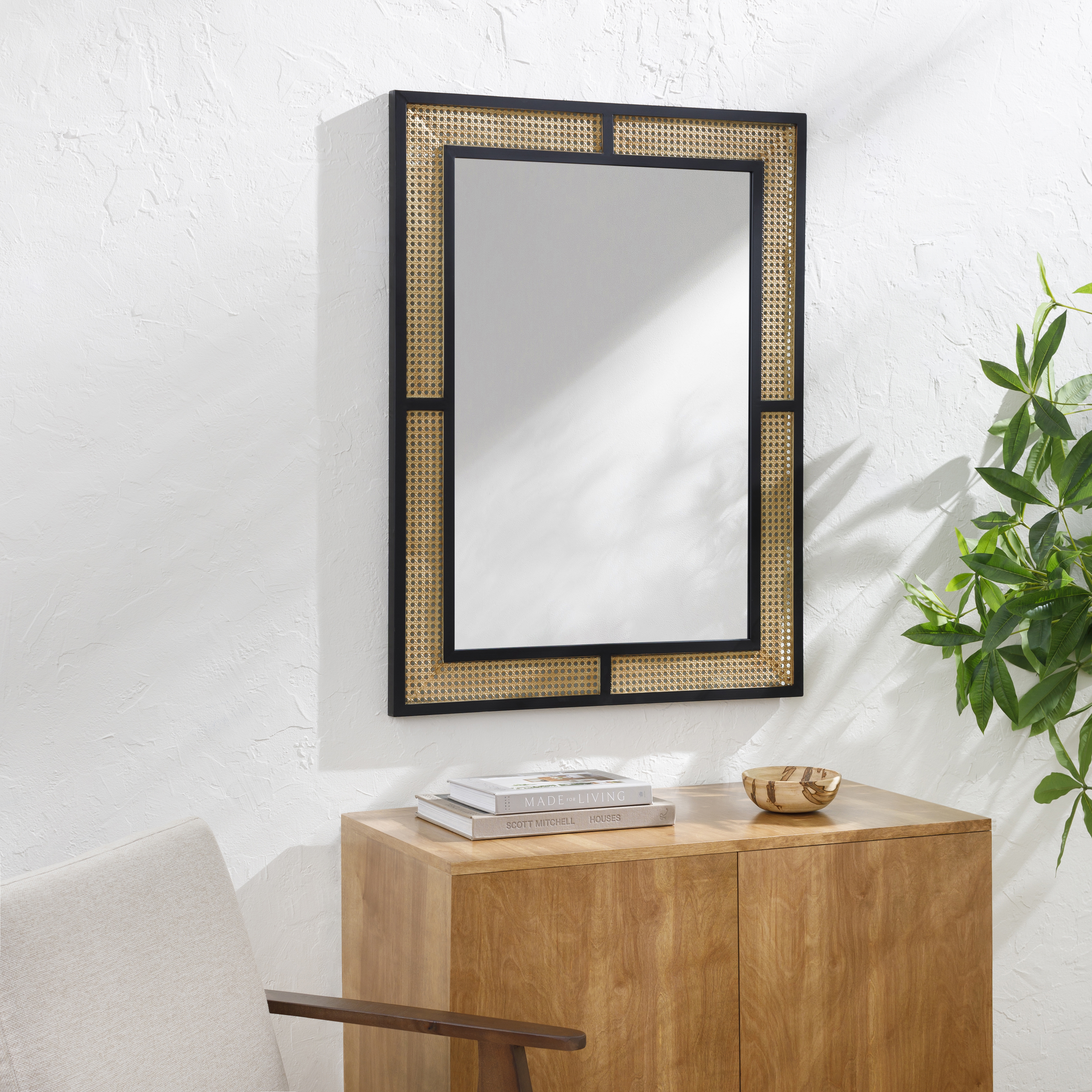 Anassa Black 40"H x 30"W x 1"D Accent Mirror - Image 1