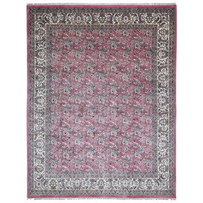 One-of-a-Kind Crawford Hand-Knotted Kashan Pink/Beige 8'1" x 10'2" Wool Area Rug - Image 0