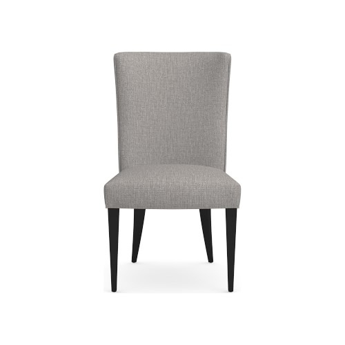 Trevor Side Chair, Standard Cushion, Perennials Performance Melange Weave, Fog, Ebony Leg - Image 0