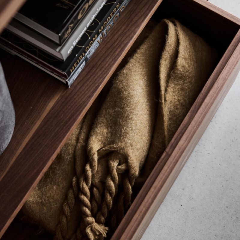 Siena 34" Walnut Wood 4-Shelf Storage Bookcase with Drawer - Image 2